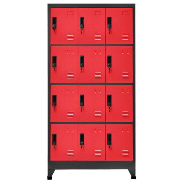 Locker Cabinet Anthracite and Red Steel Large Locker Cabinet A949-339817