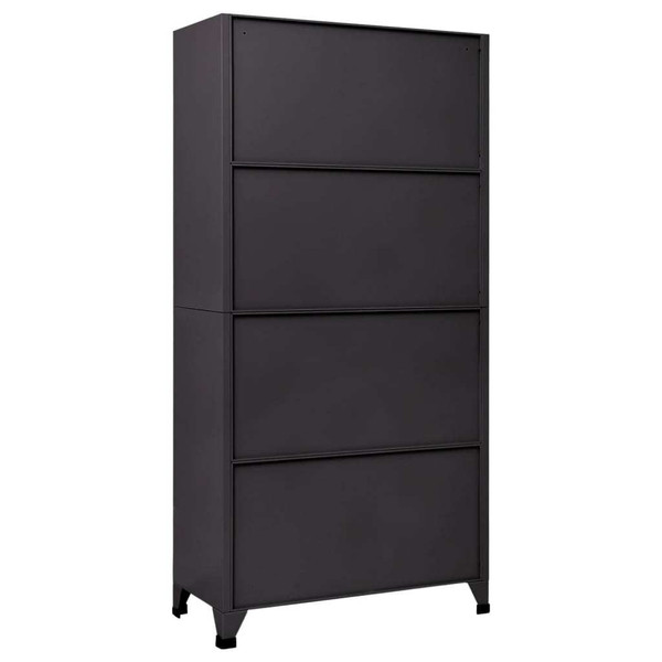 Locker Cabinet Anthracite and Red Steel Large Locker Cabinet A949-339817