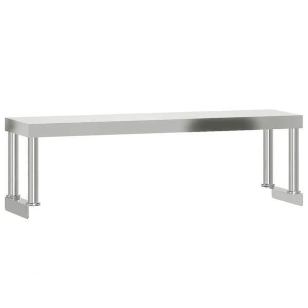 Kitchen Work Table with Overshelf 43.3"x21.7"x47.2" Stainless Steel A949-3208899