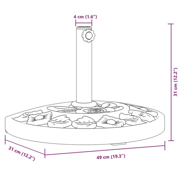 Parasol Base Black PE and concrete 19.8 lbs Parasol Base A949-4007970
