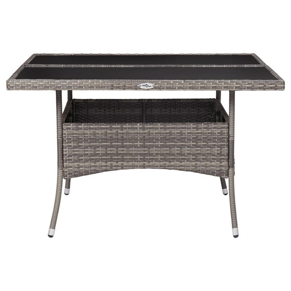 Dining Table Gray PE Rattan 47.2 in by 47.2 in Durable A949-46190
