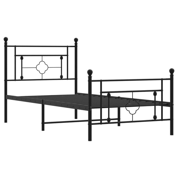 Bed Frame Black Steel Single Bed Frame Rectangular Modern A949-374352