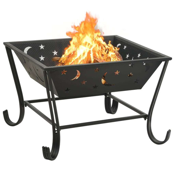 Fire Pit with Poker 24.4" XXL Steel A949-311893