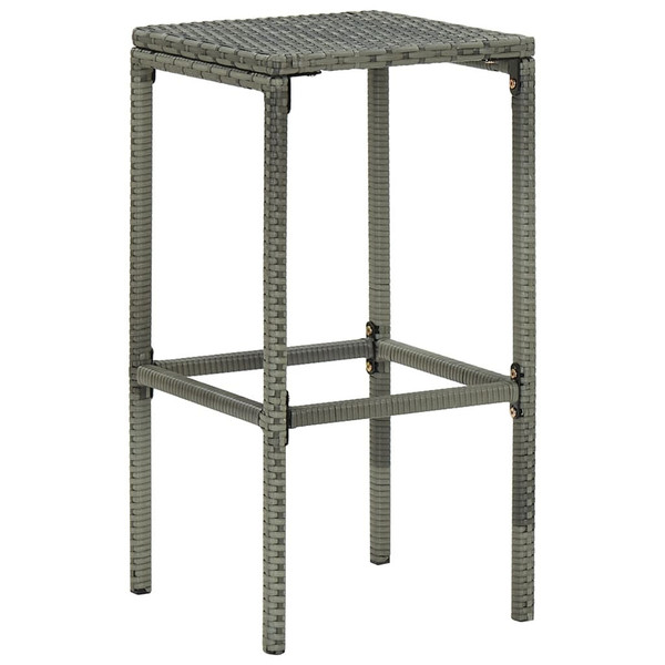 Bar Stool Set of 2 Gray Steel Standard Footrest Bar Stool A949-313441