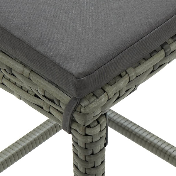 Bar Stool Set of 2 Gray Steel Standard Footrest Bar Stool A949-313441