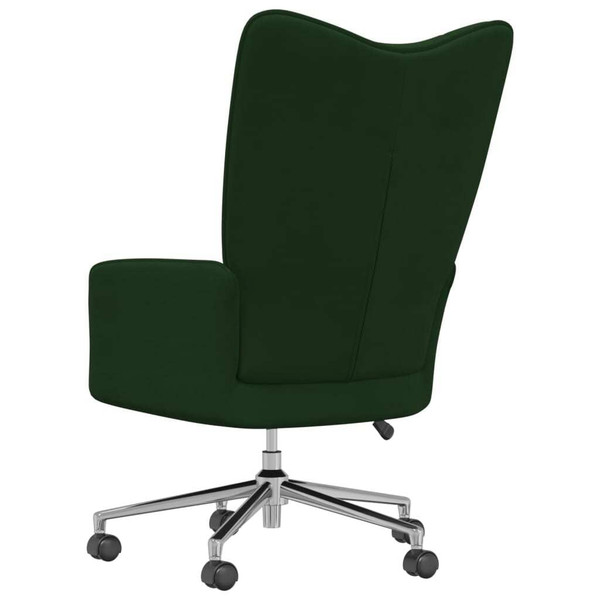 Relaxing Chair Dark Green Velvet (100% Polyester), Steel, Foam A949-328163