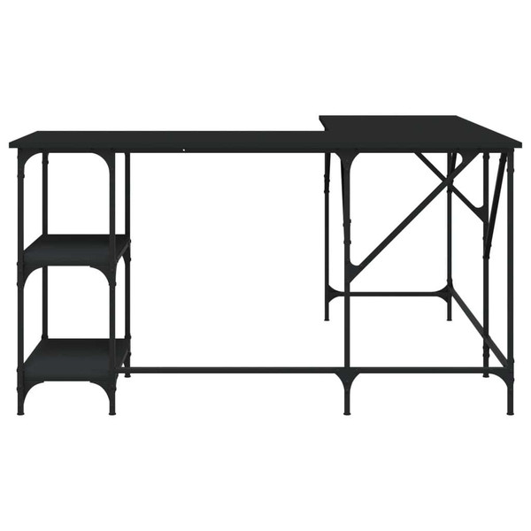 Desk Black Engineered wood, Metal Large Adjustable Feet A949-837587