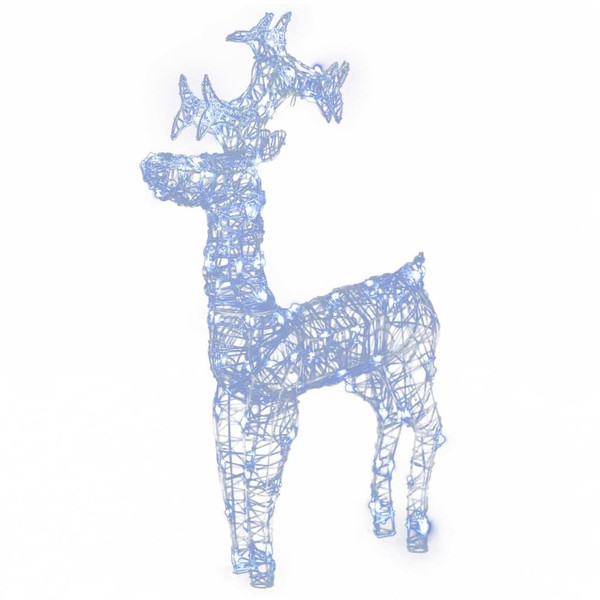 Reindeer Christmas Decoration Set of 2 Cool White Acrylic Large A949-3154336