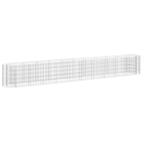 Gabion Raised Bed Silver Galvanized Iron 157.5 x 19.7 x 19.7 in A949-152028
