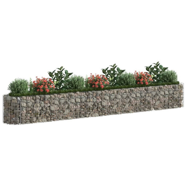 Gabion Raised Bed Silver Galvanized Iron 157.5 x 19.7 x 19.7 in A949-152028