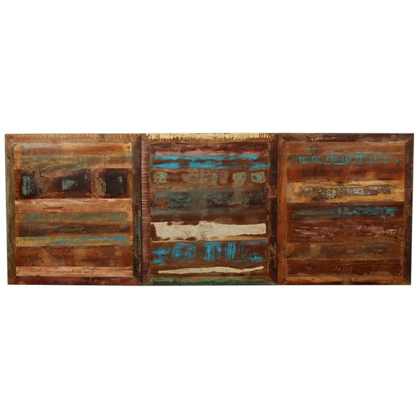 Dining Table Multicolor Solid reclaimed wood and powder-coated steel A949-243995