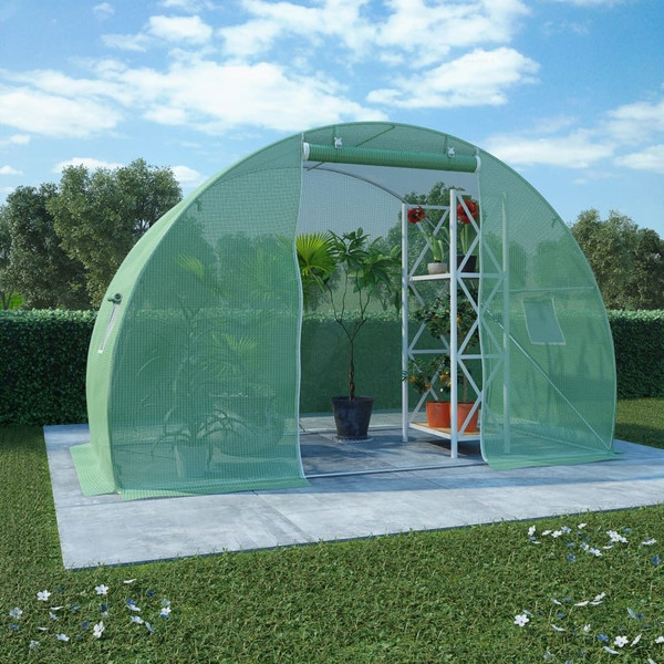 Greenhouse Green PE mesh fabric, Galvanized Steel 48.4 square feet A949-45533