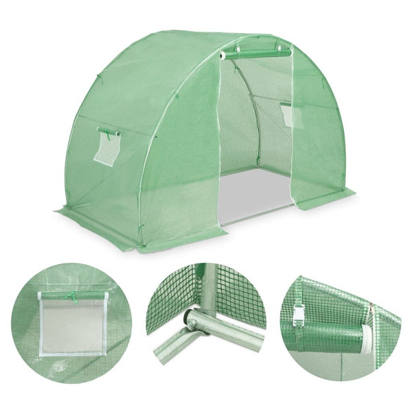 Greenhouse Green PE mesh fabric, Galvanized Steel 48.4 square feet A949-45533