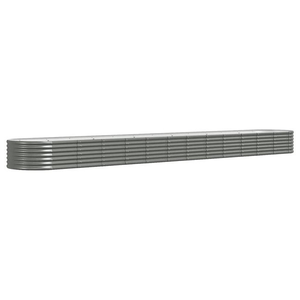 Garden Raised Bed Grey Powder-coated steel Large A949-318939
