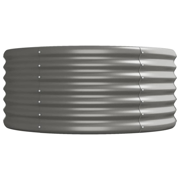 Garden Raised Bed Grey Powder-coated steel Large A949-318939