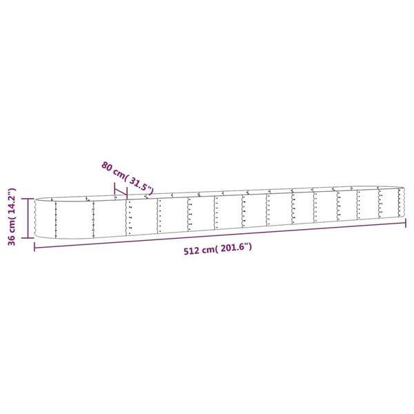 Garden Raised Bed Grey Powder-coated steel Large A949-318939