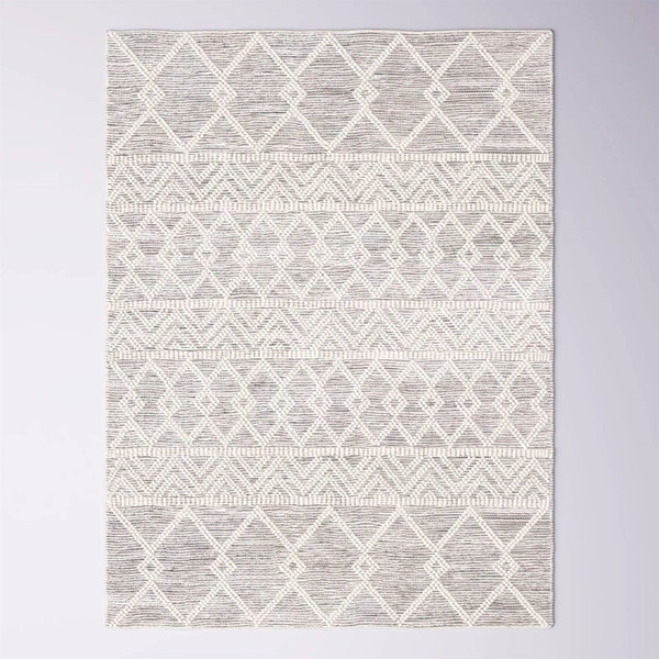 8-ft. x 10-ft. Hand Woven Wool Blend Grey Beige Ivory Persian Style Area Rug Q280-EBTGCAR24925836417