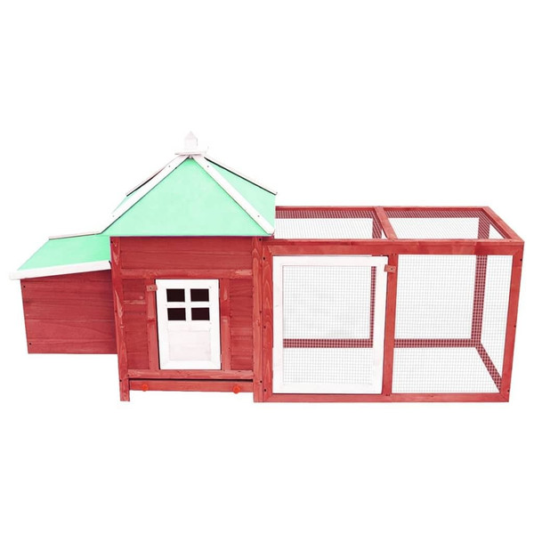 Chicken Coop Red Solid firwood, plywood, galvanized steel Large A949-170983