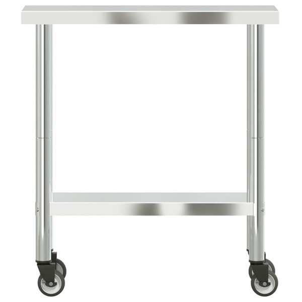Kitchen Work Table with Wheels 32.5"x11.8"x33.5" Stainless Steel A949-376460