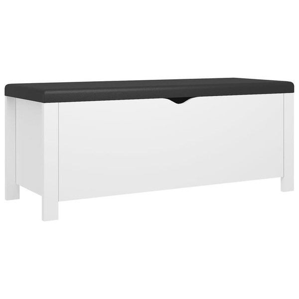 Storage Box White Engineered wood, Faux leather A949-3279326