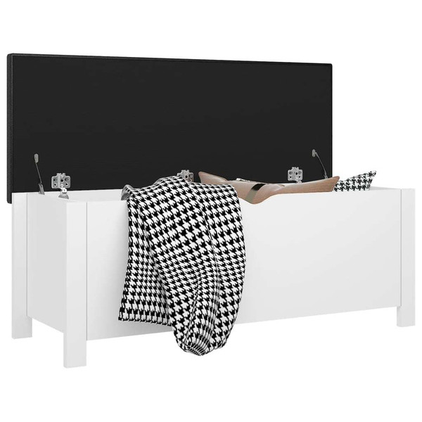 Storage Box White Engineered wood, Faux leather A949-3279326