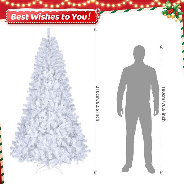 7ft 1346 Branches Automatic Tree Structure PVC Material 500 Lights Cool Color 8 Modes Christmas Tre T575-S0671348373