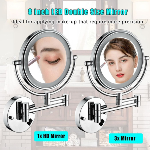 LED Wall Mount Two-Sided Magnifying Makeup Vanity Mirror T575-S0671277816
