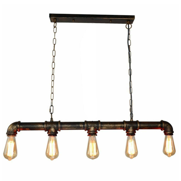 Industrial Farmhouse Pendant Light 5 light Ceiling Steampunk Metal Pipe Pendant Lamp~1340 T575-S0671387224