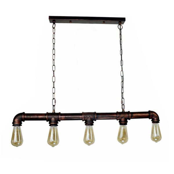 Industrial Farmhouse Pendant Light 5 light Ceiling Steampunk Metal Pipe Pendant Lamp~1340 T575-S0671387224