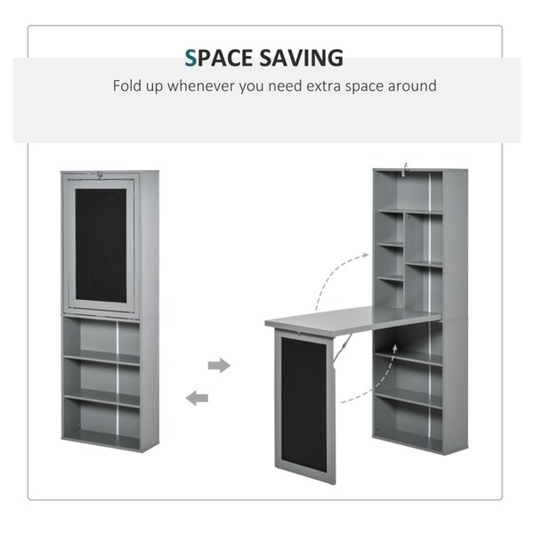 Wall Mount Desk Cabinet-Grey T575-S0671381541