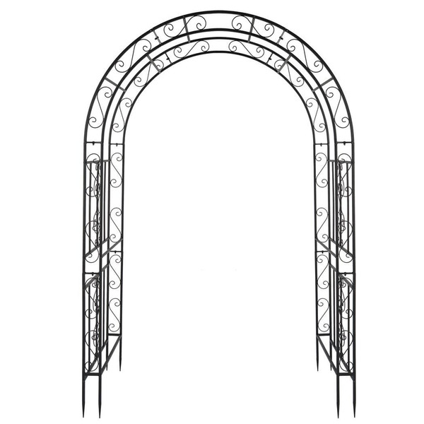 134*59*213cm Double Layer Iron Art Arc Top Iron Arch Black T575-S0671273041