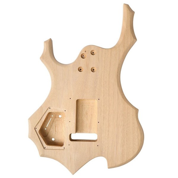 DIY 6 String Flame Shaped Style Electric Guitar Kits with Mahogany Body, Maple Neck and Accessories T575-S0671386380
