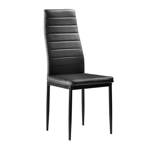 6pcs Elegant Assembled Stripping Texture High Backrest Dining Chairs Black (Replacement code: BSTWC T575-S0671272855