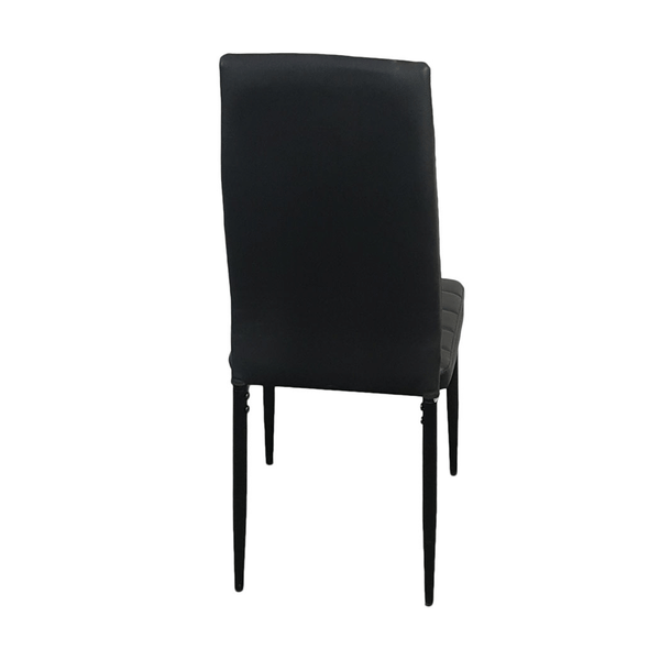 6pcs Elegant Assembled Stripping Texture High Backrest Dining Chairs Black (Replacement code: BSTWC T575-S0671272855