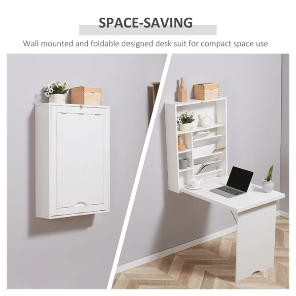 Wall Mount Desk Cabinet-White T575-S0671381538