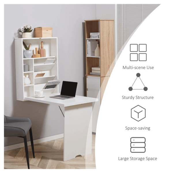Wall Mount Desk Cabinet-White T575-S0671381538