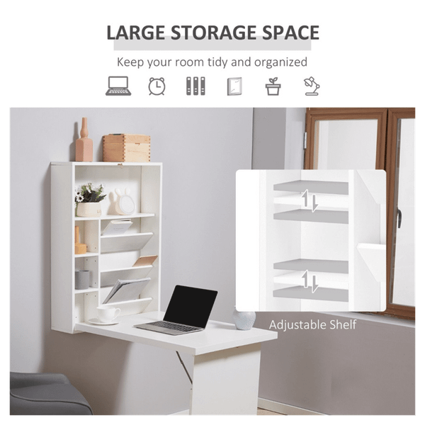 Wall Mount Desk Cabinet-White T575-S0671381538