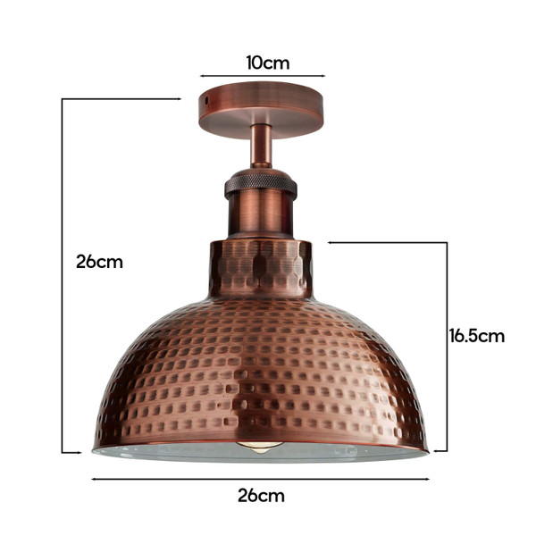 Flush Mount Ceiling Light With Metal Shade ~1560 T575-S0671386676
