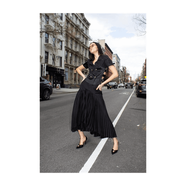 Maryanne Black Pleated Skirt T575-S0671384005