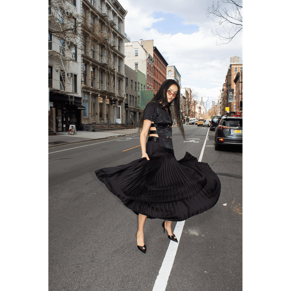 Maryanne Black Pleated Skirt T575-S0671384005