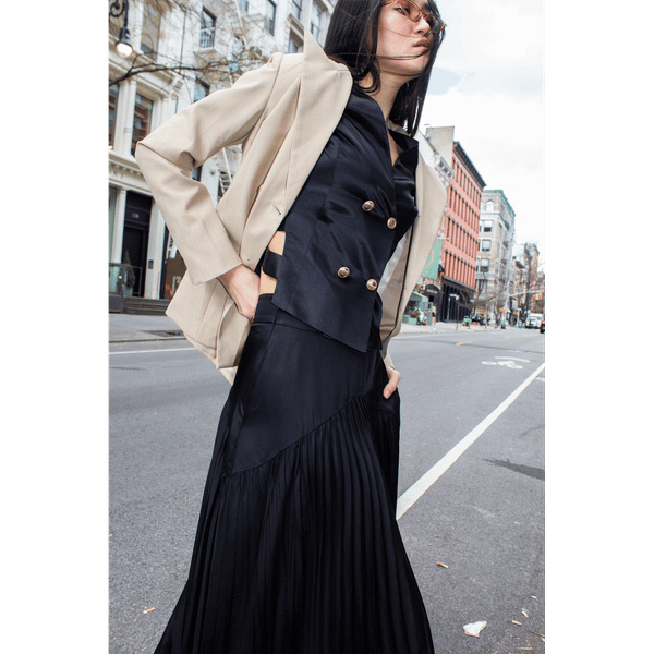 Maryanne Black Pleated Skirt T575-S0671384005