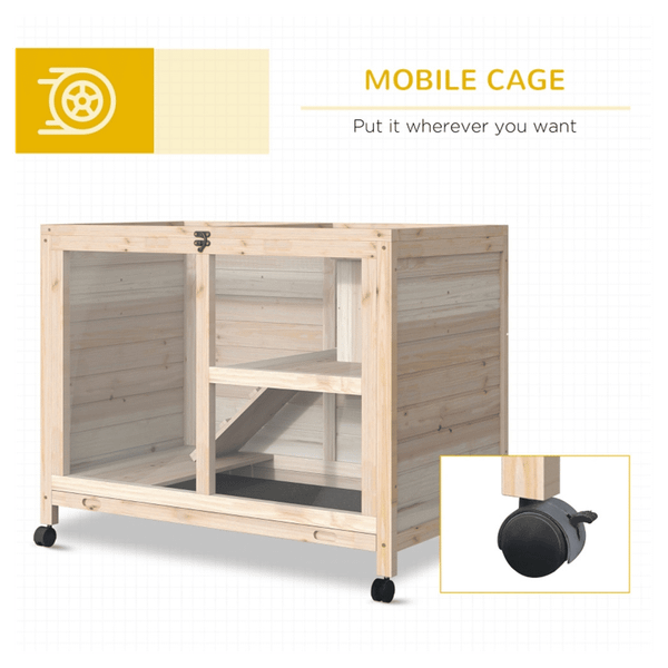 Pet cage /Wood Rabbit Hutch-Natural T575-S0671387692