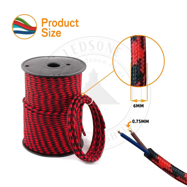 3Feet / 16Feet / 32 feet Vintage 2core Electric round cable covered with coloured ~1630 T575-S0671386588