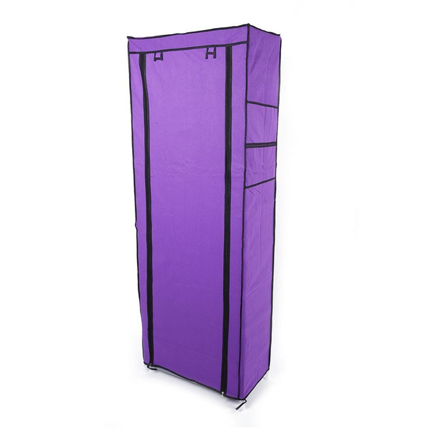 Fashionable Room-saving 9 Lattices Non-woven Fabric Shoe Rack Purple T575-S0671289698
