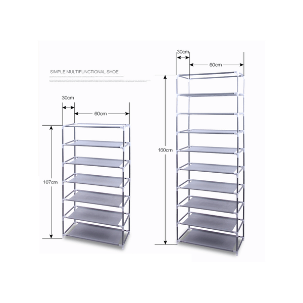 Fashionable Room-saving 9 Lattices Non-woven Fabric Shoe Rack Purple T575-S0671289698