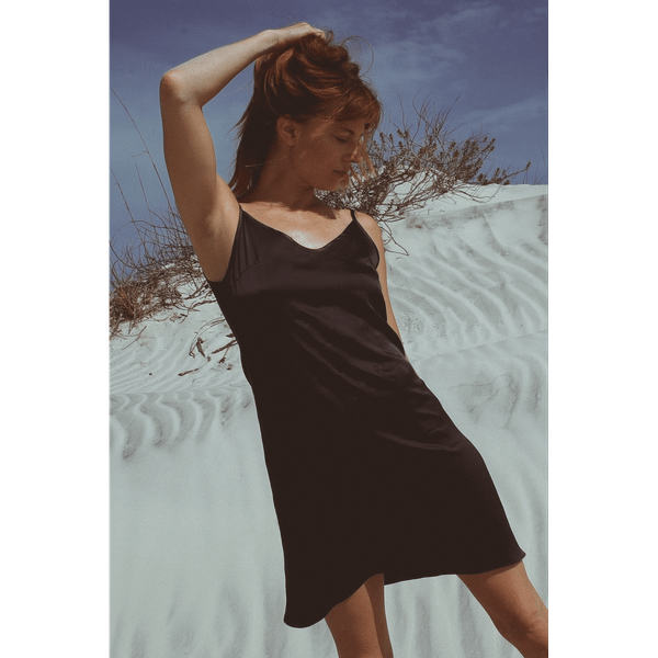 Vela Silk Dress - Jet Black T575-S0671369268