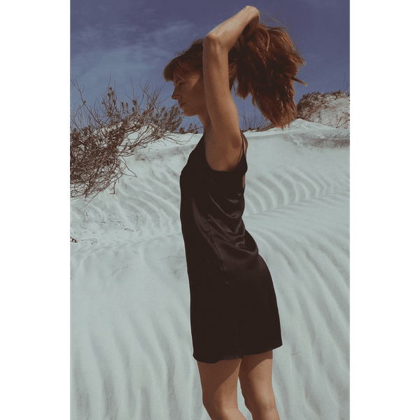 Vela Silk Dress - Jet Black T575-S0671369268