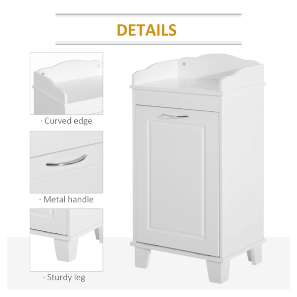 Free Standing Home Organizer Hamper, Bathroom Storage Cabinet, White T575-S0671347917