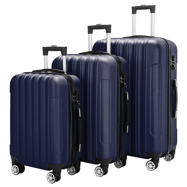 3-in-1 Multifunctional Large Capacity Traveling Storage Suitcase Luggage Set Navy Blue T575-S0671381010