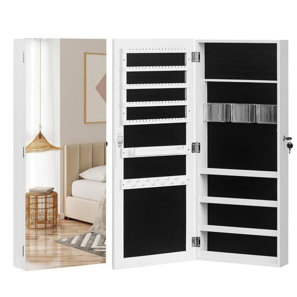 The Whole Surface PVC Film Wall Hanging Door With Lock Jewelry Cabinet Fitting Mirror Cabinet T575-S0671287631